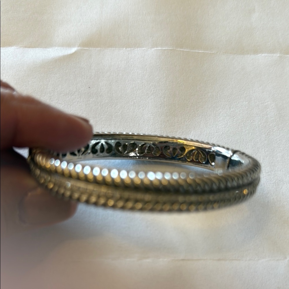 Elegant Silver Bracelet with Intricate Textured Design